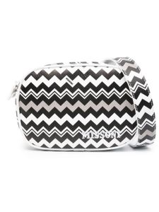 Missoni Kids sac porté épaule en coton à imprimé zig zag - Noir