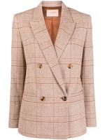 TWINSET blazer croisé à carreaux - Marron