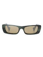 Gucci Eyewear lunettes de soleil rectangulaires à plaque logo - Vert - thumbnail