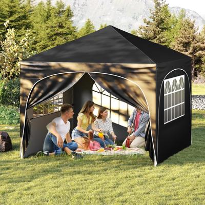 3 x 3 M Paviljoen met 4 Afneembare Zijwanden Tuinzelt Inclusief Draagtas 8 Haringen 4 Ankers Zwart