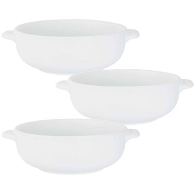 Set van 10x stuks kleine ovenschaaltjes wit van porselein 13 cm rond   -