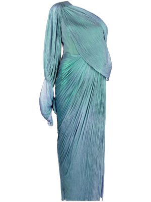 Maria Lucia Hohan robe plissée Haven à une épaule - Bleu