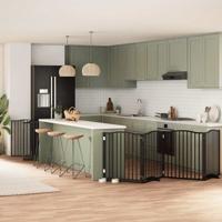 VidaXL Hondenhek inklapbaar 10 panelen 800 cm populierenhout zwart