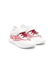 Emporio Armani Kids baskets bicolores à attache scratch - Blanc