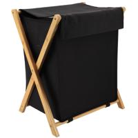 Tendance Wasmand met 1 compartiment - bamboe hout - zwart - inklapbaar