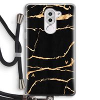 Gouden marmer: Honor 6X Transparant Hoesje met koord