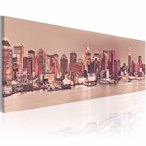 Schilderij - New York City - Stad van het Licht, premium print