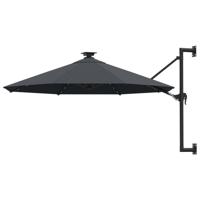 Wandparasol met LED's 300 cm antracietkleurig