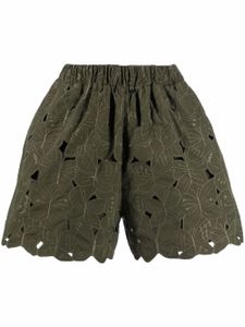 RED Valentino short brodé à taille haute - Vert