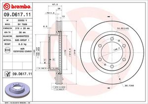 Remschijf BREMBO, Remschijftype: Binnen geventileerd, u.a. für Toyota