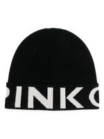 PINKO bonnet à logo en intarsia - Noir - thumbnail