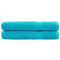 VidaXL Handdoeken solund 2 st 600 g/m² 100x200 cm turquoise