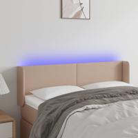 Hoofdbord LED 147x16x78/88 cm kunstleer cappuccinokleurig