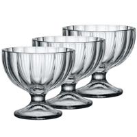 Bormioli Rocco IJs/Sorbet coupes op voet - 6x stuks - gedecoreerd glas - 260 ML - 9 x 10 cm