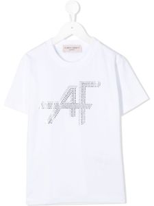 Alberta Ferretti Kids t-shirt à logo strassé - Blanc