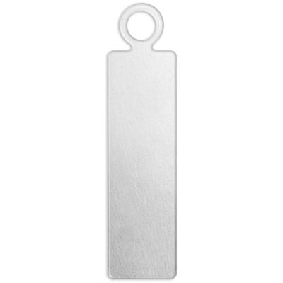 ImpressArt Metalen label, langwerpig, afm 20x5 mm, gatgrootte 1,9 mm, dikte 1,3 mm, aluminium, 20 stuk/ 1 doos