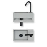 Fonteinset Baseline solid surface 36x20x16 cm beton look