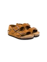 Birkenstock Kids sandales en daim Milano à boucle - Marron