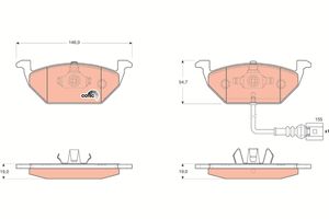 Remblokkenset, schijfrem TRW, u.a. fÃ¼r Seat, VW, Skoda, Audi