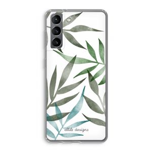 Tropical watercolor leaves: Samsung Galaxy S21 Transparant Hoesje