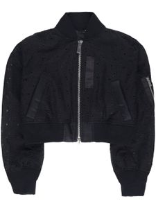 sacai veste bomber à logo brodé - Noir