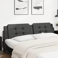 Hoofdbordkussen 200 cm kunstleer zwart - thumbnail