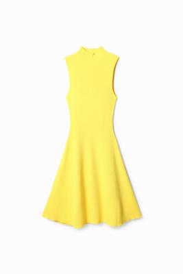 Korte geribde skaterjurk - YELLOW - S