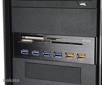 Akasa AK-HC-07BK Inbouw-geheugenkaartlezer 13.34 cm (5.25) USB 2.0 (moederbord), USB 3.2 Gen 1 (moederbord), Molex, SATA Zwart - thumbnail