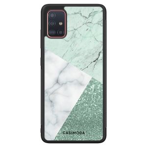 Samsung Galaxy A51 hoesje - Minty marmer collage