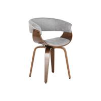 Keukenstoel Home ESPRIT Bruin Grijs Polyester Walnoot Polyurethaan 61 x 46 x 78 cm