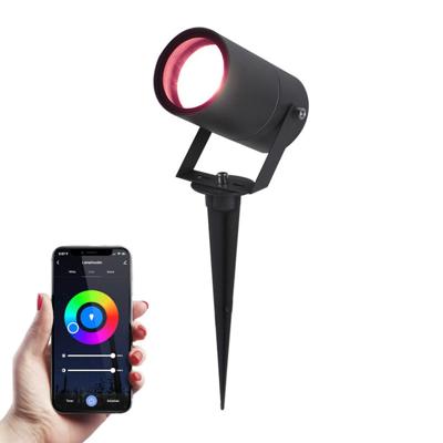 Spikey Smart prikspot - RGBWW - Wifi + Bluetooth - 5,5 Watt 345 lumen - IP65 - Bestuurbaar via app - Google Home, Amazon Alexa en Siri - Zwart