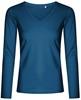 Promodoro XO1560 Women´s V-Neck T-Shirt Long Sleeve - Petrol - 3XL