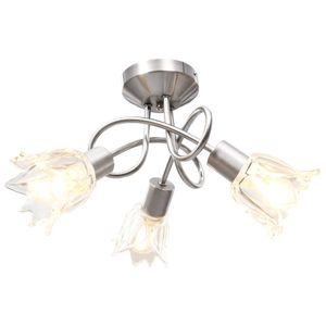 VidaXL Plafondlamp met glazen tulpvormige kappen 3xe14 transparant