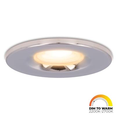 Venezia LED inbouwspot - 6 Watt 460lm - Dim to warm - Rond - Dimbaar - IP65 waterdicht - Chrome - Voor binnen, buiten en badkamer