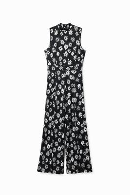 Jumpsuit met contrasterende bloemen - BLACK - S