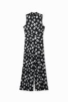 Jumpsuit met contrasterende bloemen - BLACK - S