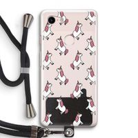 Eenhoorns overal: Pixel 3 Transparant Hoesje met koord