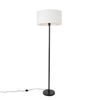 QAZQA Vloerlamp zwart met kap wit 50 cm - Simplo - thumbnail