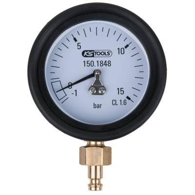 KS Tools 150.1848 Manometer 1,0 - 15,0 bar incl. Aansluitnippel en beschermkap
