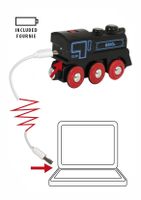 BRIO oplaadbare locomotief met mini USB-kabel 33599 - thumbnail