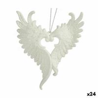 Kerstversiering Engelenvleugels Wit Plastic Purpurine 12 x 13 x 2,5 cm (24 Stuks)