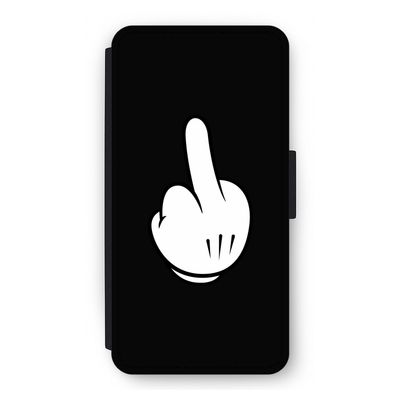 Middle finger black: iPhone 12 Pro Flip Hoesje