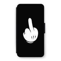 Middle finger black: iPhone 12 Pro Flip Hoesje