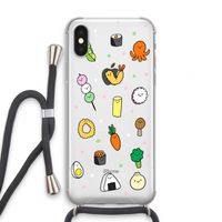 Happy bento friends: iPhone X Transparant Hoesje met koord