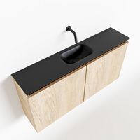 Toiletmeubel Mondiaz Ture | 100 cm | Meubelkleur Washed oak | Eden wastafel Urban Midden | Zonder kraangat
