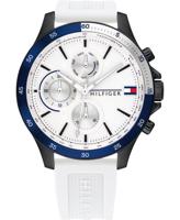 Tommy Hilfiger TH1791723 chronograaf Herenhorlogemet witte siliconen band, 46 mm