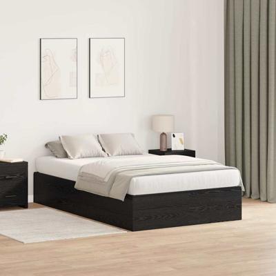 Bedframe Zwart eiken 200 x 120 x 31.5 cm Bewerkt hout