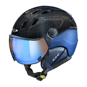 CP Corao+ Carbon skihelm zwart blauw glans met meekleurend & polariserend vizier (3 Keuzes) - zeer veilig