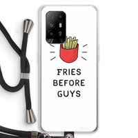 Fries before guys: Oppo A94 5G Transparant Hoesje met koord