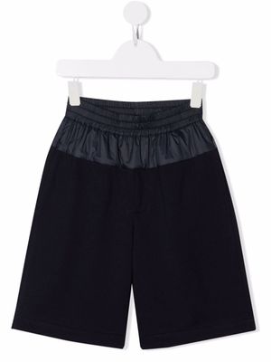 Fendi Kids short à taille contrastante - Bleu